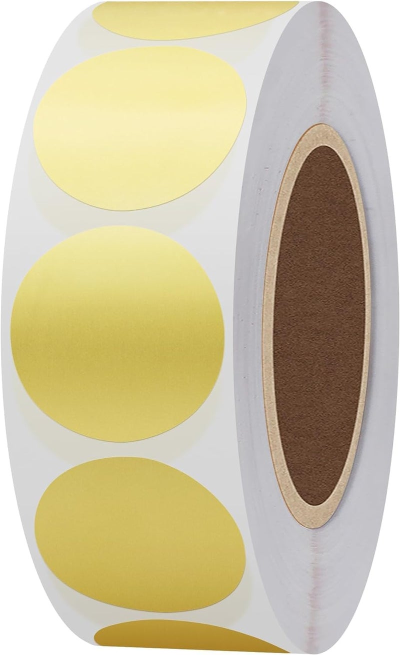 Hybsk 1000pcs Gold Circle Dot Labels for Envelope Seals 1 inch Round Color Coding Stickers (Gold Foil) - Image 1